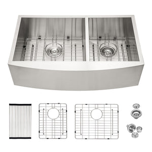 Farmhouse Sink With Double Bowl, 60 / 40