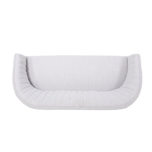 Mid Century Modern Loveseat With Channel Stitched Backrest