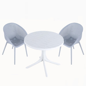 Modern Lounge Chair Set With Round Table