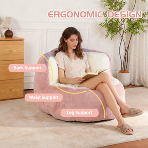 Oversized Multicolor Faux Fur Bean Bag Chair