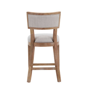 26.5" Upholstered Counter Stools Set of 2 with Comfy Back