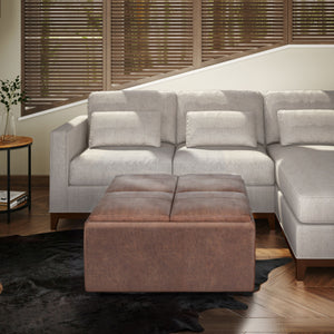 Avalon - Square Coffee Table, Storage Ottoman
