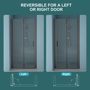 Fold Frameless Shower Door With Tempered Glass
