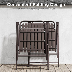 Brown 2-Piece Folding Chair, No Assembly Required