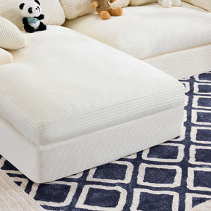 Compressed Sofa With 3 Back Cushions, 2 Throw Pillows
