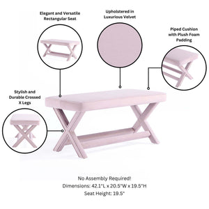Abigail - Accent Bench With Piped Cushion