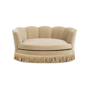 Clara 34.5" Scalloped Pet Sofa Bed, Medium, Fawn