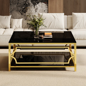 Square Glass Coffee Table in 33.5"