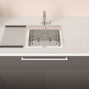 Premium Laundry Drop In Utility Sink 16 Gauge Stainless Steel, Topmount