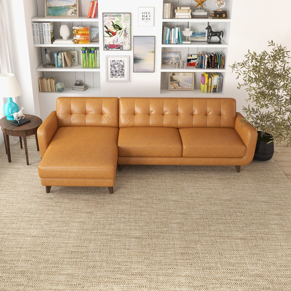 Allison - Mid-Century Modern Sectional Sofa Chaise