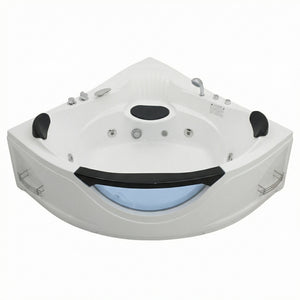 59" Corner Whirlpool Bathtub for 2-Person