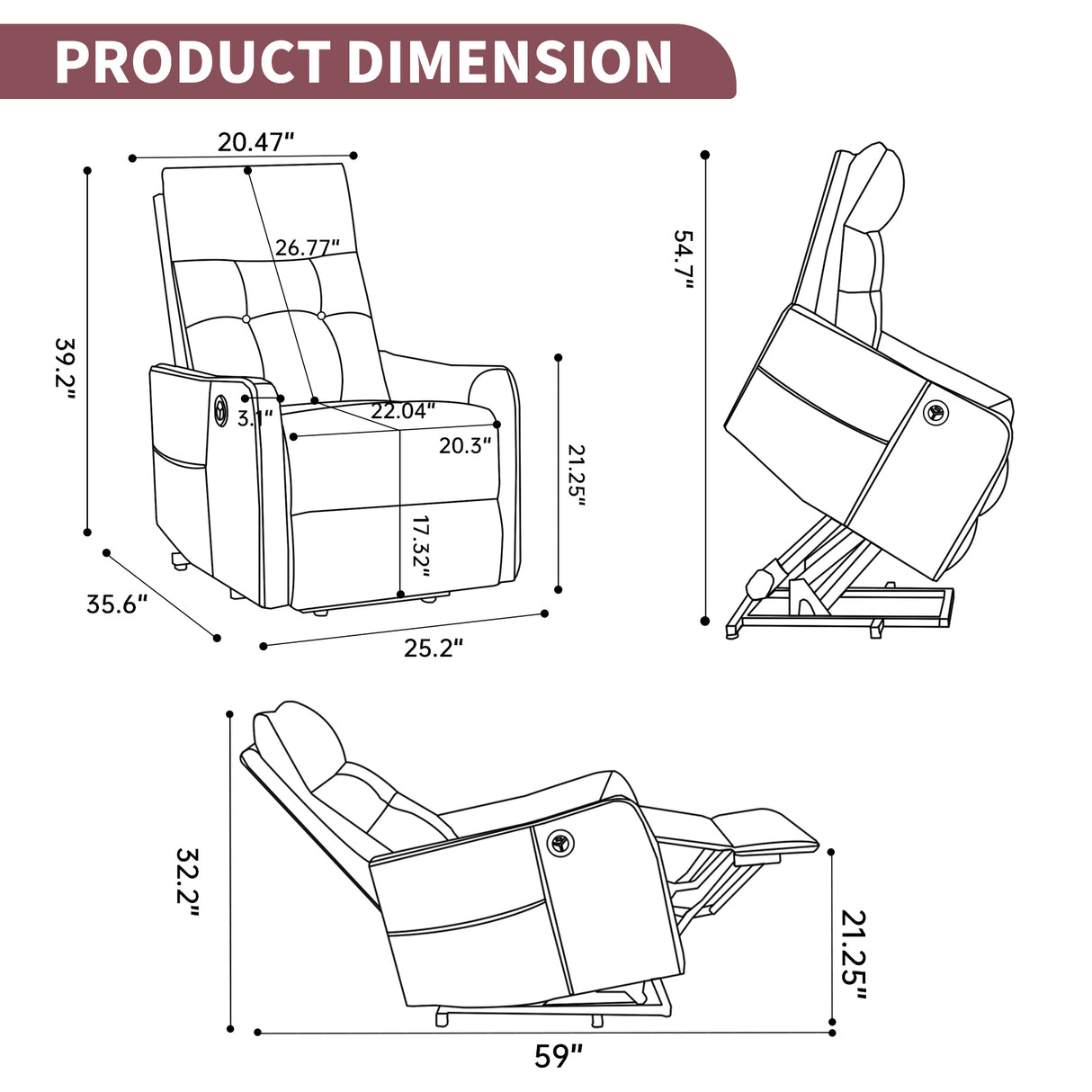 Comfortmax Single Motor Lift Recliner Chair