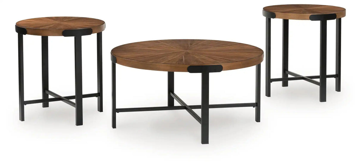 Crosstrail - Occasional Table Set (Set of 3) - Brown - Best Buy Furniture