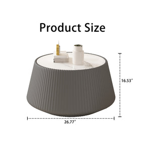 Light Sintered Stone Top Cup Shape Leather Coffee Table