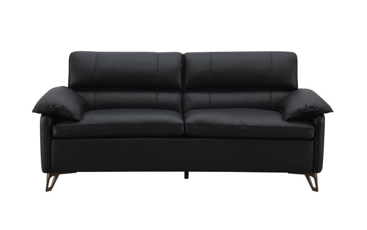 Eilene - Top Grain Leather Loveseat - Black - Best Buy Furniture