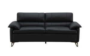 Eilene - Top Grain Leather Loveseat - Black - Best Buy Furniture
