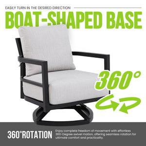 Outdoor Patio Furniture, Chat Set, Sunbrella Cushions And Side Table