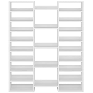 14 Tier Shoe Storage Cabinet With 23 Open Cubbies, 46 Pairs Capacity Entryway Organizer - White