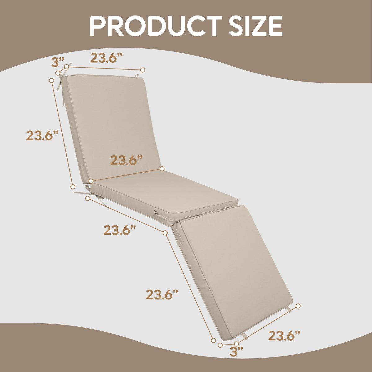 Outdoor Chaise Lounge Cushions Set of 2