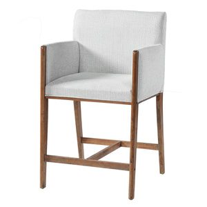 24'' Seat Height Upholstered Counter Stools with Arms for Kitchen Island/Dining Room, Set of 2