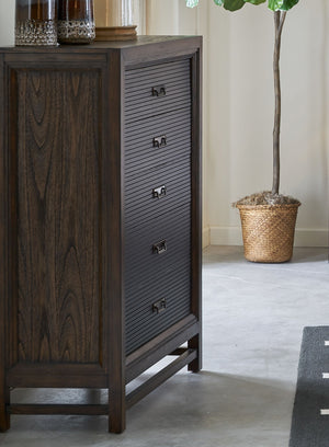 5 Drawer Chest, 2 Tone - Brown