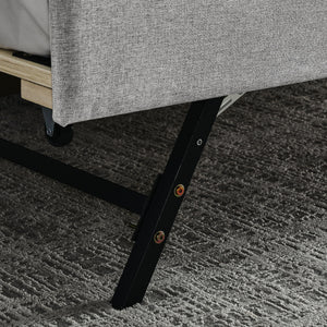 Size Upholstered Daybed With Trundle And USB Charging Armrest