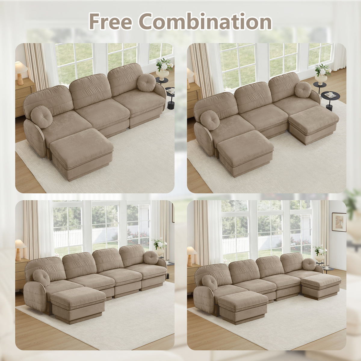 105" Chenille Cloud 3-Seater Sofa