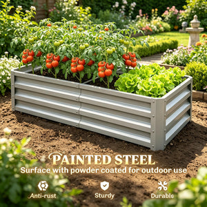 Galvanized Raised Garden Bed, 4' x 2' x 1'