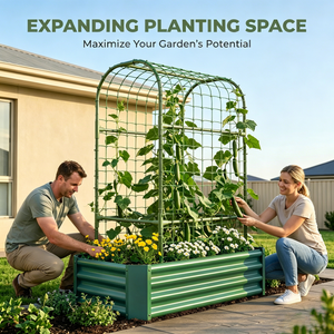 2-in-1 Raised Garden Bed with Trellis - 59" Tall Arch Planter