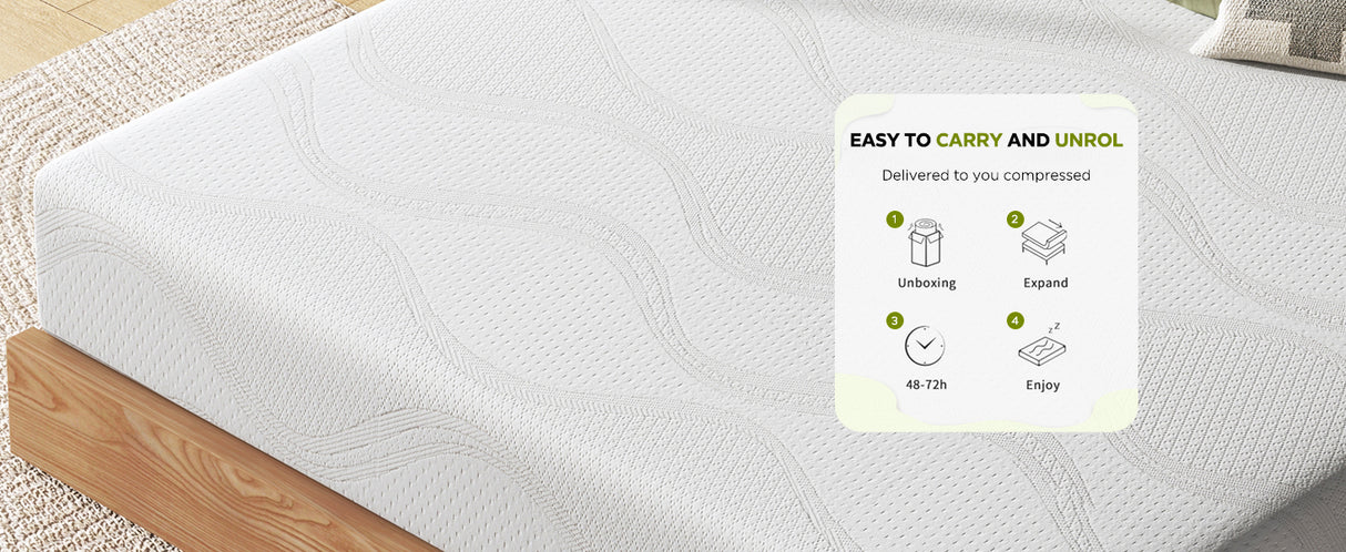 Queen Size Memory Foam Mattress, 10 Inch Bed Mattress, with Cooling