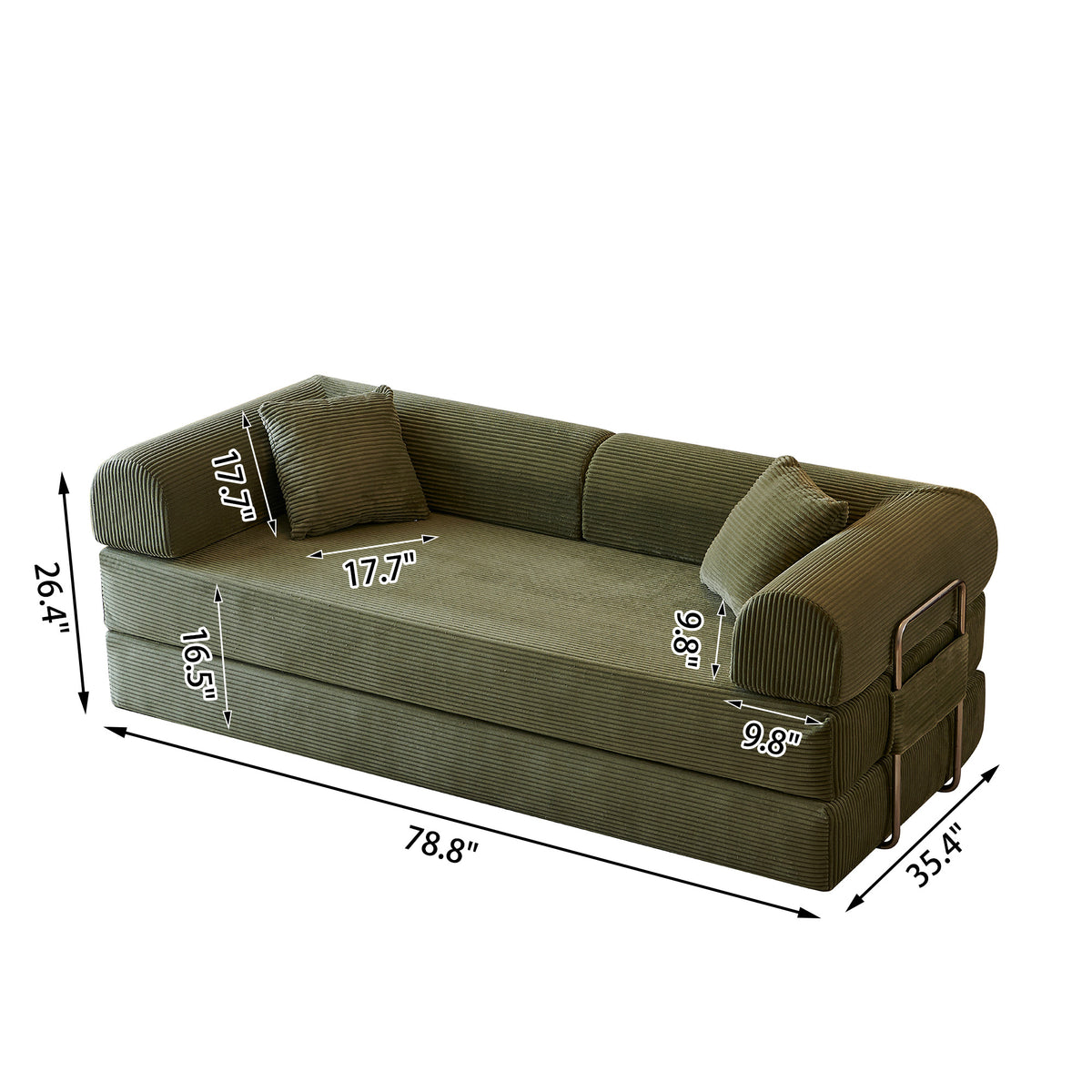 78.8" Compression Sofa - Convertible Floor Sofa Bed