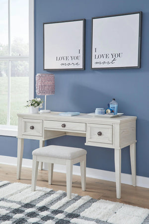 Robbinsdale - Vanity With Stool (Set of 2) - Antique White - Best Buy Furniture