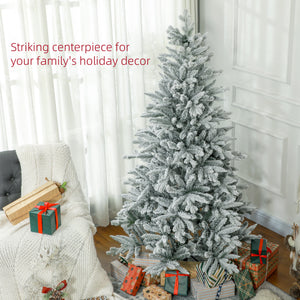HOMCOM 6ft Snow Flocked Artificial Christmas Tree
