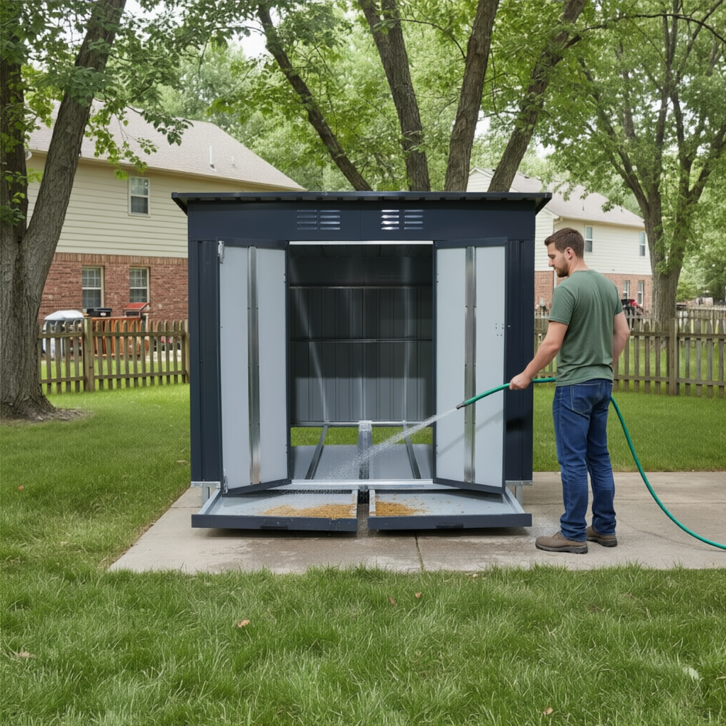 Outdoor Galvanized Metal Chicken Coop