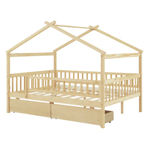 House Bed With 2 Drawers