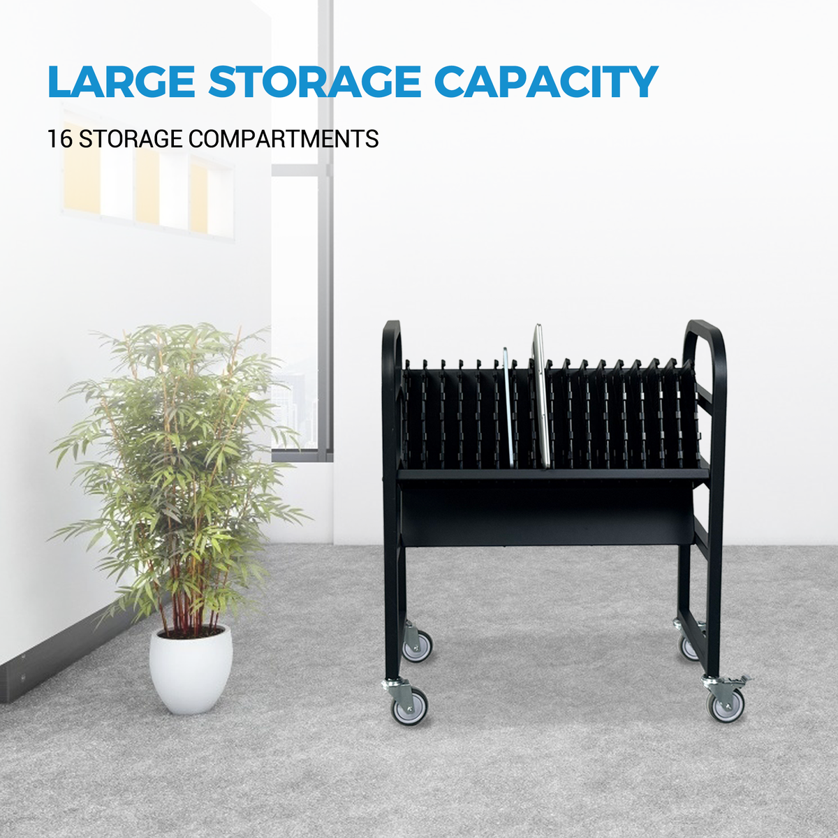 16-Device Mobile Open School Charging Cart Station