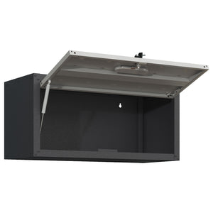 Heavy Duty Metal Wall Mounted Tool Storage Cabinet Steel Metal Garage Storage Cabinet - Black / Gray