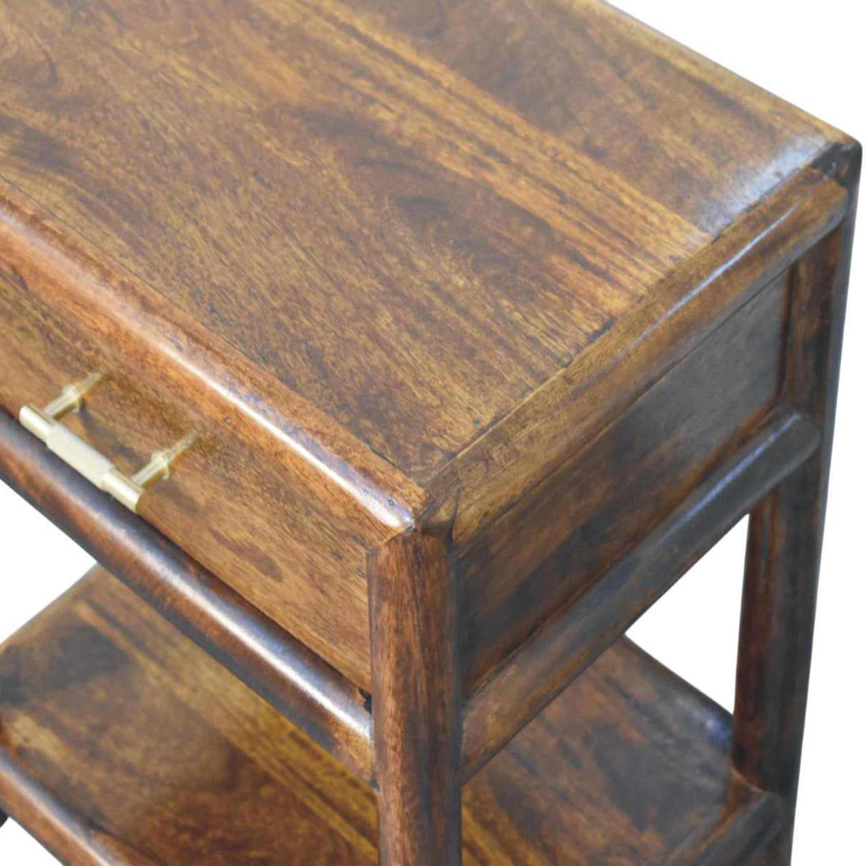 Solid Wood Regency Chestnut Nightstand, 1-Drawer, 1 Open-Slot