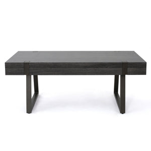 Abitha Coffee Table With Industrial Powder Coated Metal Legs