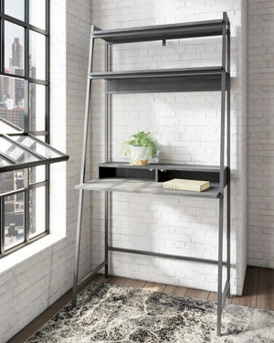 Yarlow - Home Office Desk and Shelf - Black - Best Buy Furniture