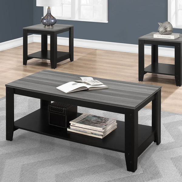 Table Set, Coffee, End, Side, Accent For Living Room Transitional (Set of 3) - Black - Best Buy Furniture