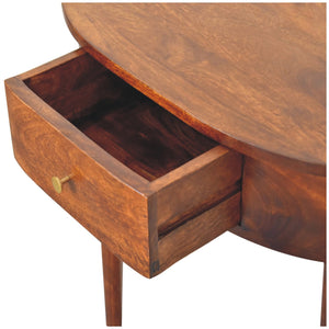 Solid Wood Backless Mounted Console, 1-Drawer, Chestnut