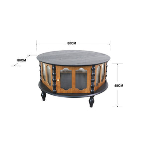 Round 3 Door Storage Coffee Table For Living Room