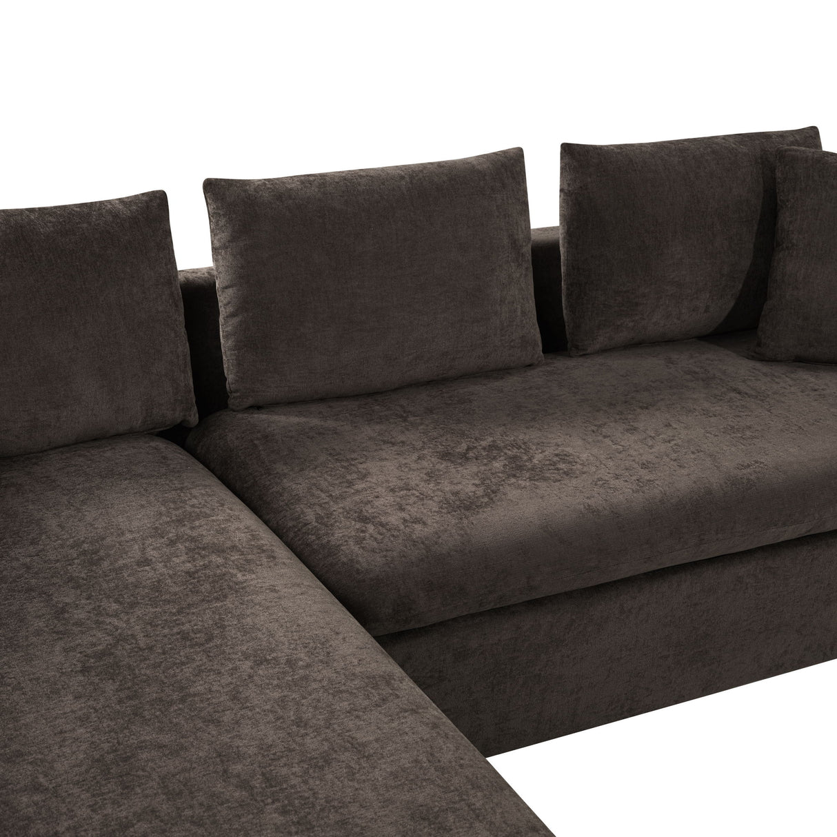 Modern L Shaped Sectional Sofa With Upholstery And Wooden Storage