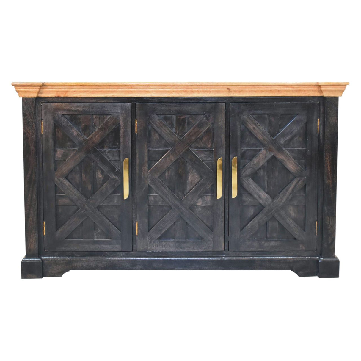 Solid Wood Regal Rustic Sideboard - 6 Compartments
