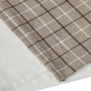 Plaid Rod Pocket and Back Tab Curtain Panel with Fleece Lining
