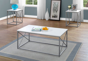 Table Set, Coffee, End, Side, Accent, Living Room, Contemporary, Modern (Set of 3) - White - Best Buy Furniture