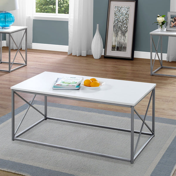 Table Set, Coffee, End, Side, Accent, Living Room, Contemporary, Modern (Set of 3) - White - Best Buy Furniture