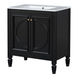 Double Sink Bathroom Vanity Set With Wall Mount Mirror Cabinet