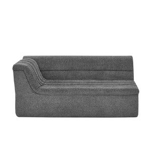 Upholstered L-Shaped Modular Sectional Sofa With Chaise, Wave-Shaped Armrest